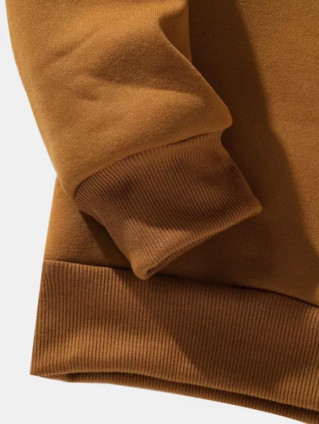 Letters Slogan Print Fleece Hoodie