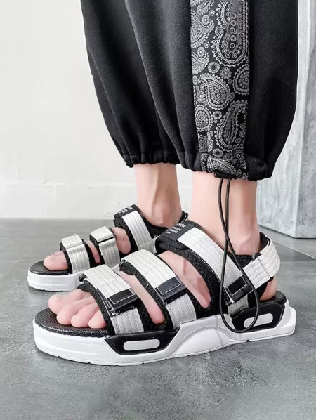 Multi Straps Hook And Loop Sandals