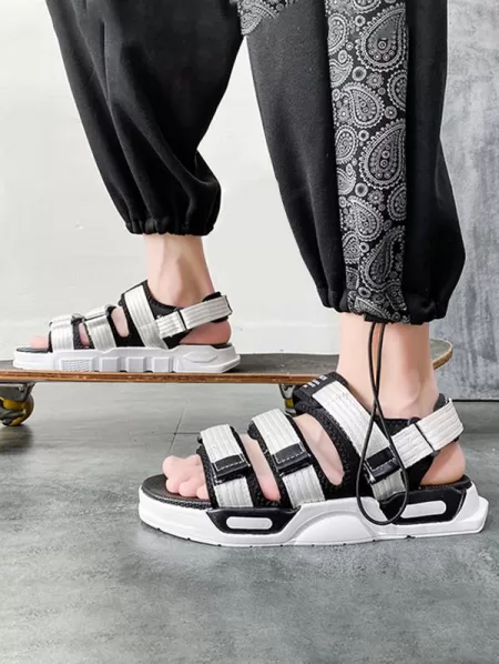 Multi Straps Hook And Loop Sandals