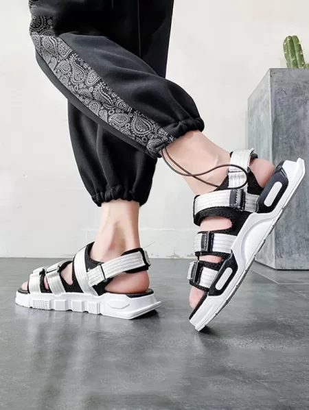 Multi Straps Hook And Loop Sandals