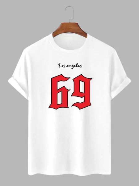 Numbers Printed Casual T-shirt
