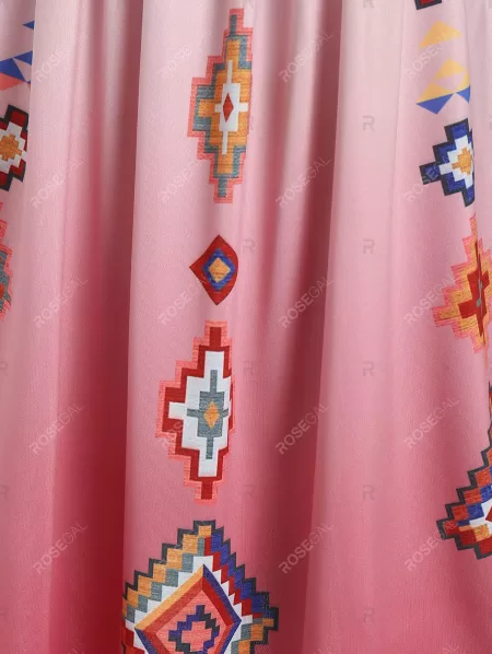 Ombre Color Geometry Print 2 In 1 Tee