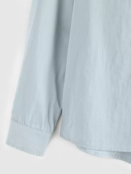 Plain Long Sleeve Half Button Shirt