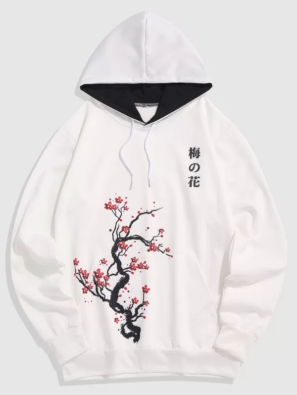 Plum Flower Chinese Character Hoodie