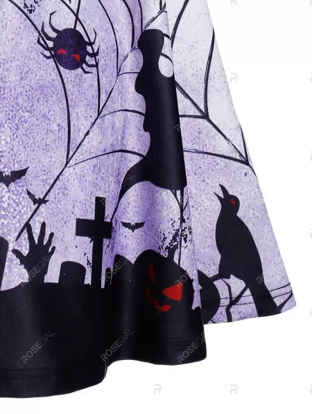 Plunge Rings Fit And Flare Halloween Dress