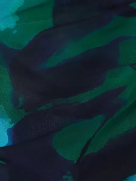 Printed Cowl Front Chiffon Cami Mini Dress