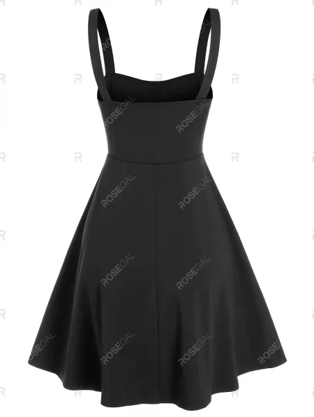 Pure Color Lace Up Cami Mini Dress