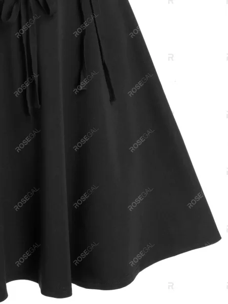 Pure Color Lace Up Cami Mini Dress