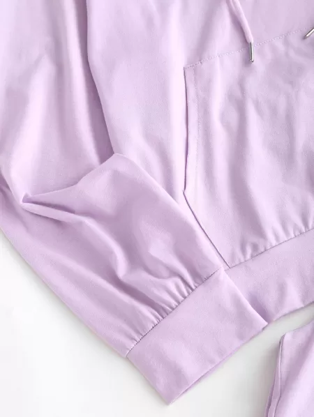 Raglan Sleeve Kangaroo Pocket Two Piece Pants Set