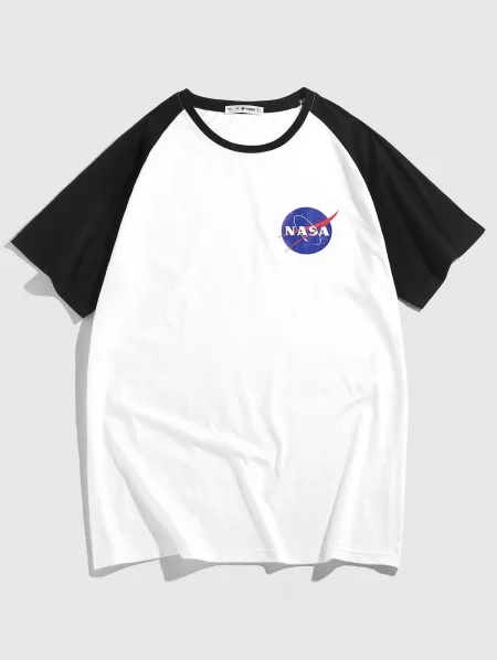 Raglan Sleeve Letter Graphic Print T-shirt