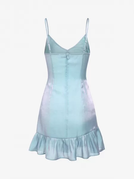 Reflective Ruffles Ruched Cami Mini Dress