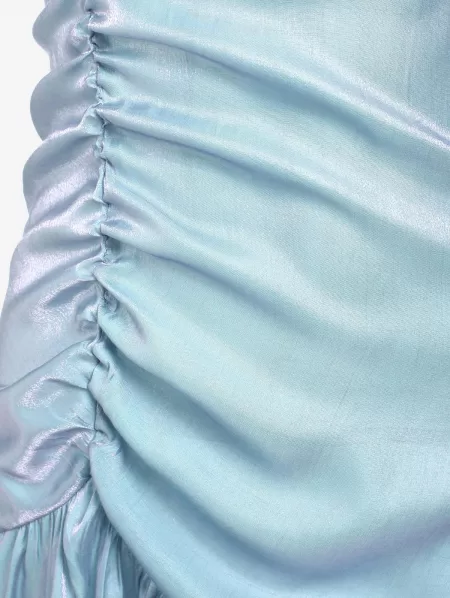 Reflective Ruffles Ruched Cami Mini Dress