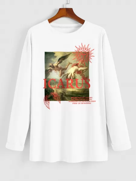 Renaissance Art Icarus Angels Celestial Sun Wing Graphic T-shirt