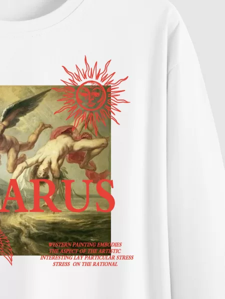 Renaissance Art Icarus Angels Celestial Sun Wing Graphic T-shirt