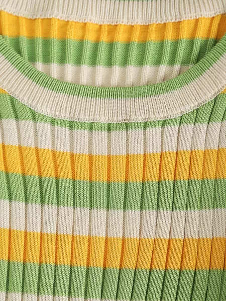 Ribbed Striped Fitted Sweater