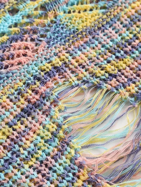 Ripped Rainbow Net Knitted Tank Top