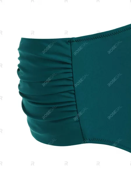 Ruched Halter High Rise Bikini Swimwear