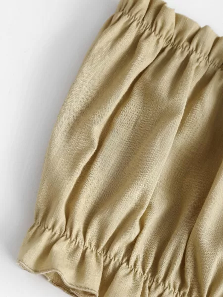 Ruffle Trim Bowknot Bandeau Top