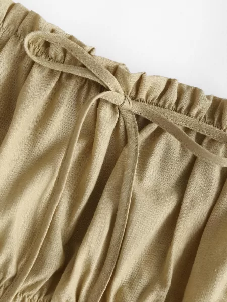 Ruffle Trim Bowknot Bandeau Top