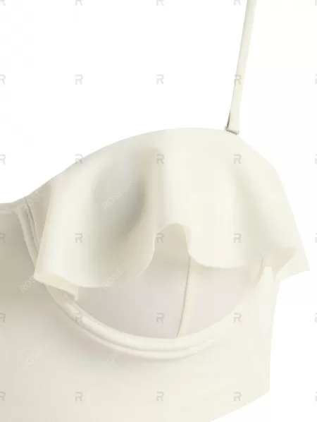 Ruffles Ruched Underwire High Waisted Tankini Swimwear