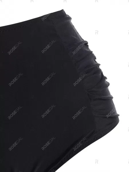 Ruffles Ruched Underwire High Waisted Tankini Swimwear