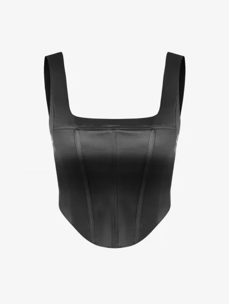 Silky Boning Corset-style Tank Top