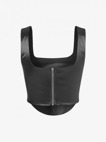 Silky Boning Corset-style Tank Top