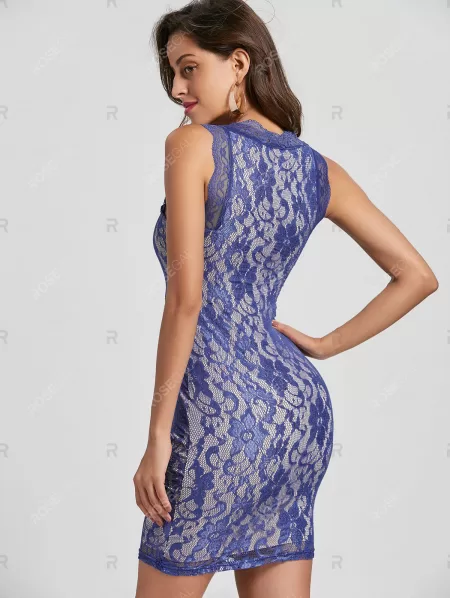 Slimming Solid Color Embroidered Sleeveless Women's Dress