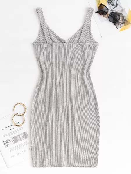 Slinky Ribbed Bustier Tank Dress