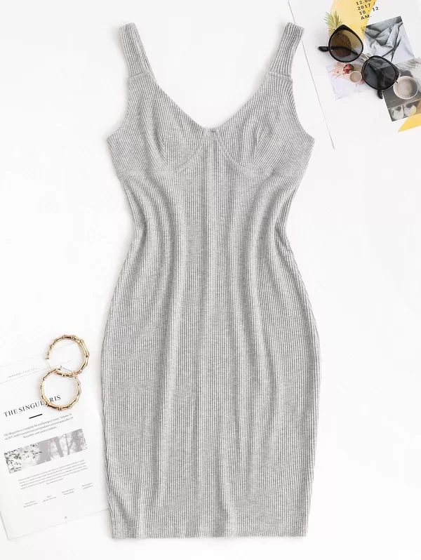 Slinky Ribbed Bustier Tank Dress
