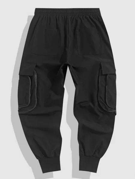 Solid Color Multi Pockets Cargo Techwear Pants