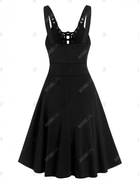 Splatter Paint Grommet High Waist Cami Dress