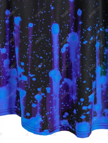 Splatter Paint Grommet High Waist Cami Dress