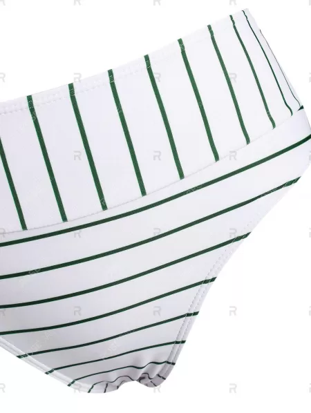 Striped High Rise Cami Tank Bikini Swimwear