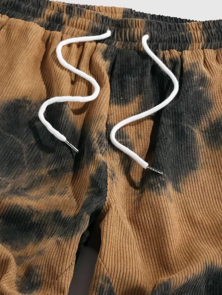 Tie Dye Corduory Cargo Sweatpants