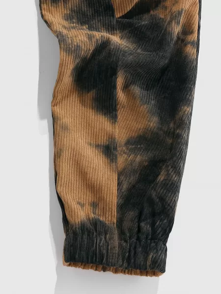Tie Dye Corduory Cargo Sweatpants