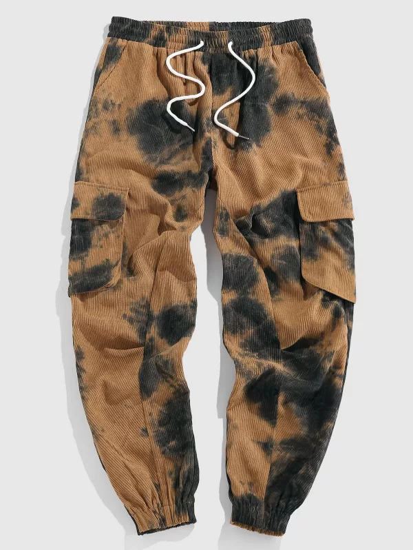 Tie Dye Corduory Cargo Sweatpants