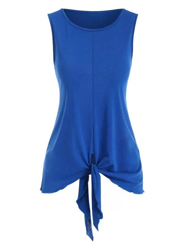 Tied Hem Sleeveless Top