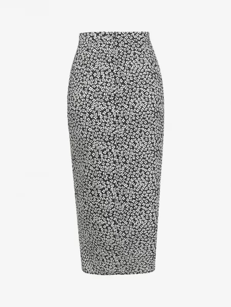 Twist Ruched Cutout Tank Top With Ditsy Floral Cinched Slit Skirt