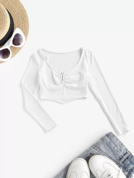 U Wired Ribbed Corset Style T Shirt