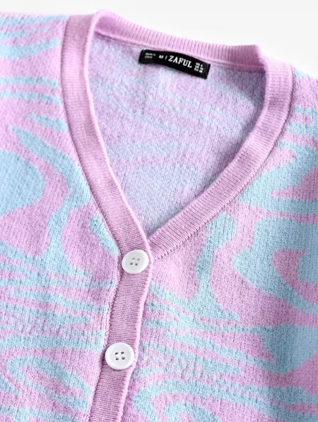 Zebra Print Cropped Cardigan And Top Set